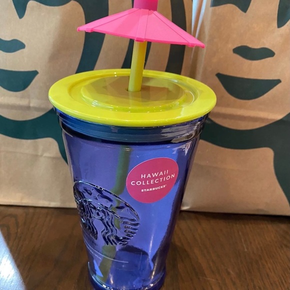 Starbucks Tumbler Hawaii Exclusive - Glass with Mai Thai Umbrella - 16oz - Picture 2 of 4